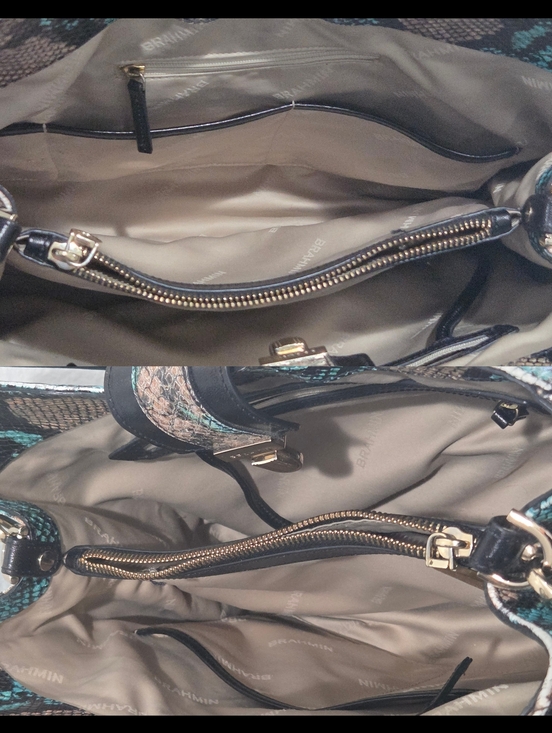 Brahmin Celia Bird of Paradise Frontera Snake Embossed Leather Satchel & Wallet - Picture 15 of 16